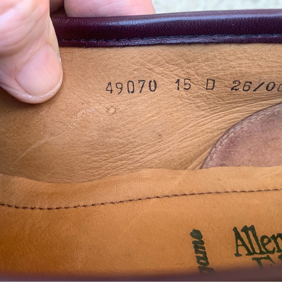 Allen Edmonds “ Bergamo “ Size 15D  Rich Burgundy Leather Loafers - Picture 7 of 7